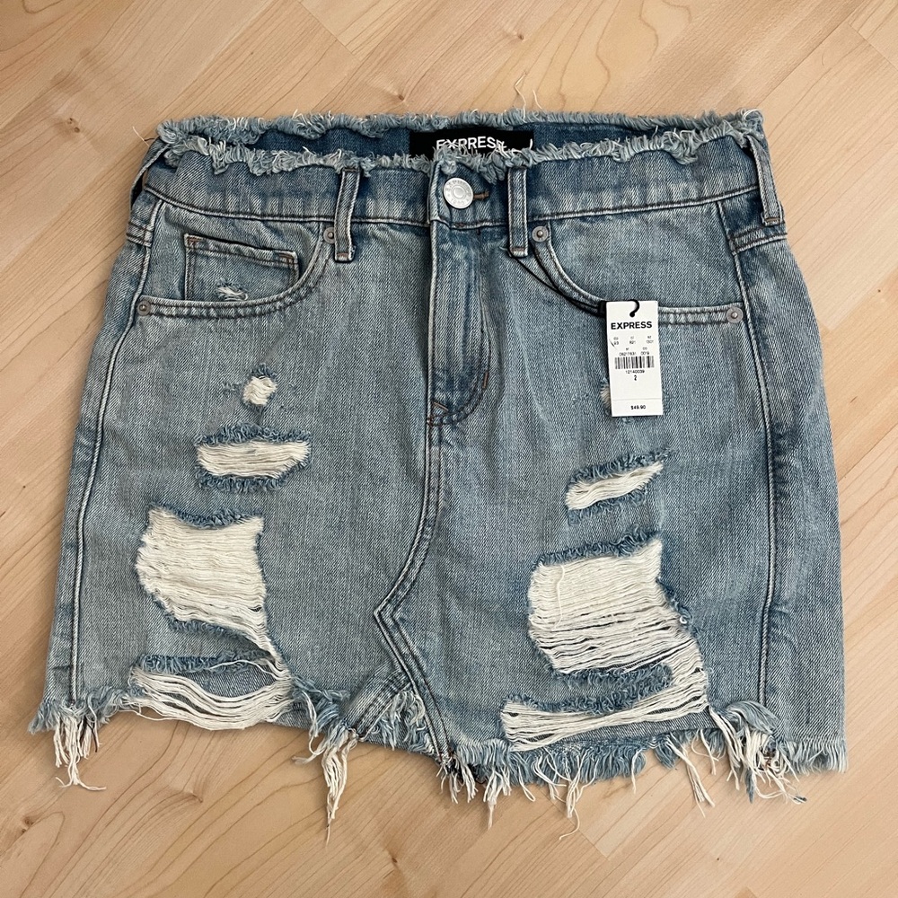 Express Blue Mini Skirt Casual